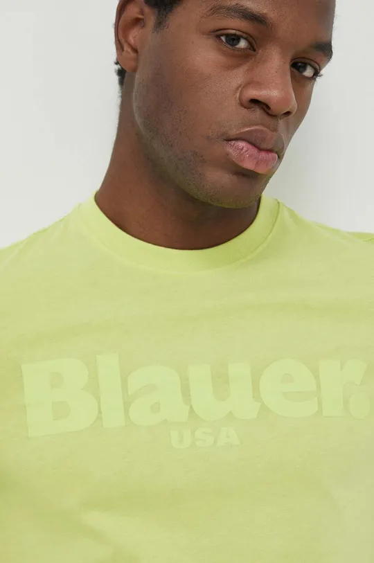 zelena Bombažna kratka majica Blauer