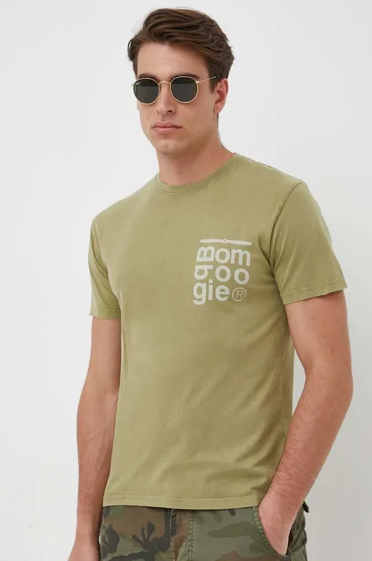 зелёный Хлопковая футболка Bomboogie Мужской