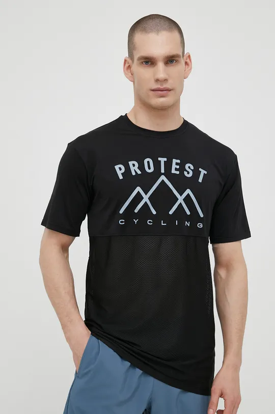 czarny Protest t-shirt rowerowy Prtcornet Męski