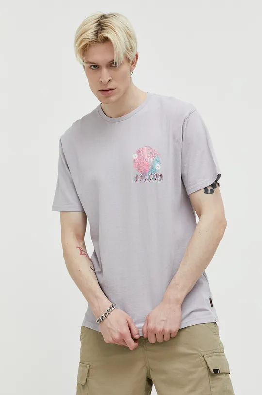 фиолетовой Хлопковая футболка Volcom Мужской