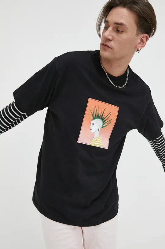 czarny Volcom t-shirt bawełniany X Justin Hager