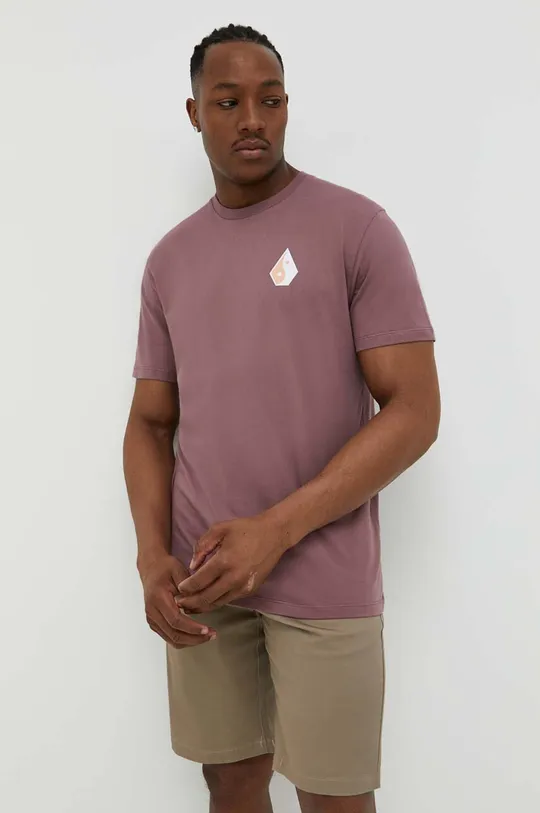 fiołkowo różowy Volcom t-shirt bawełniany Męski