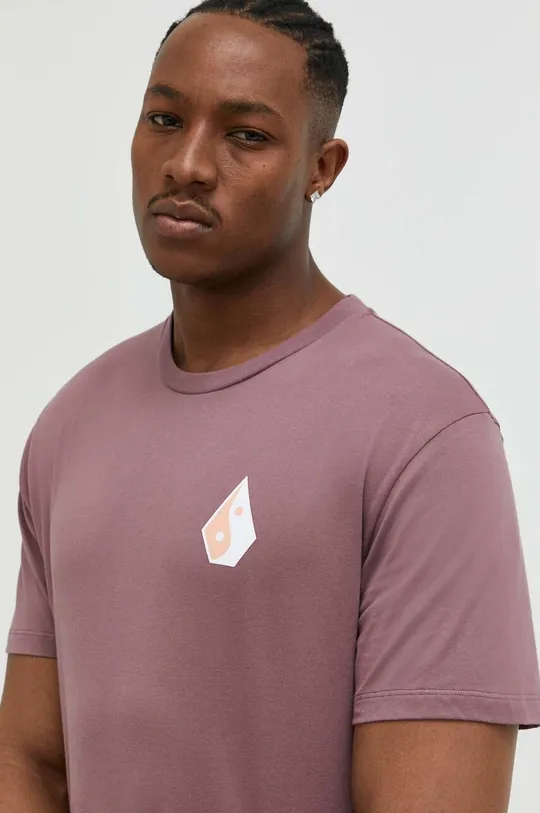 fiołkowo różowy Volcom t-shirt bawełniany