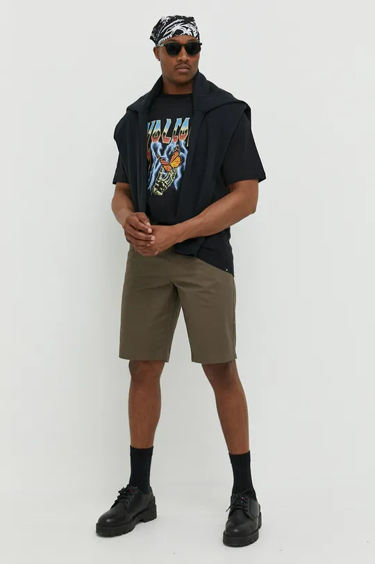 Хлопковая футболка Volcom чёрный