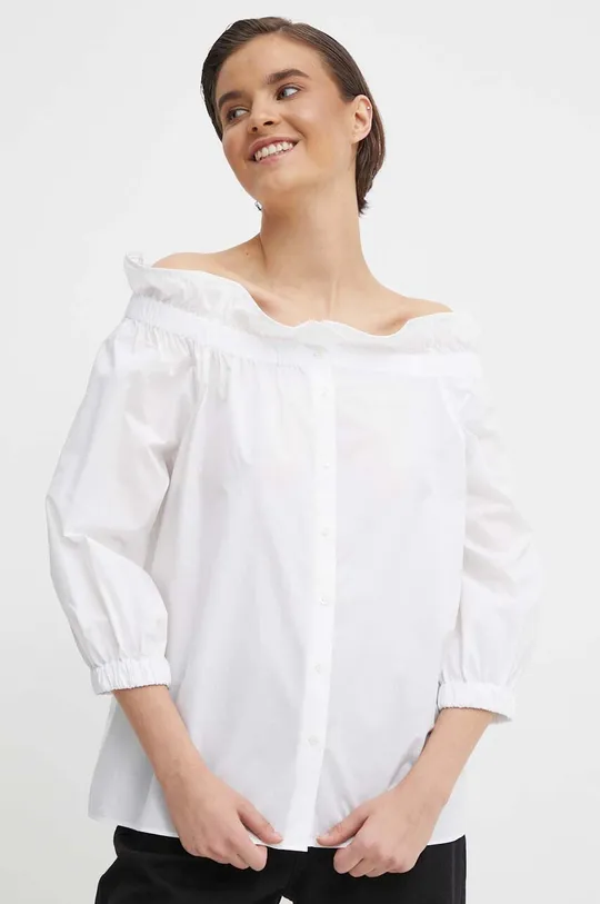білий Бавовняна блузка Mos Mosh Жіночий