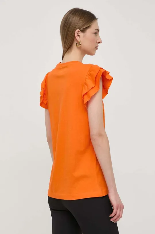 Βαμβακερό μπλουζάκι Silvian Heach πορτοκαλί