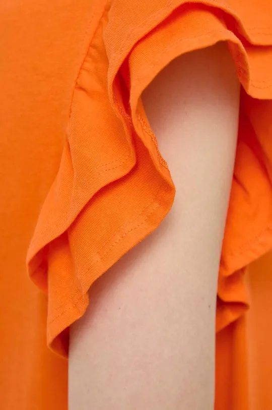 oranžová Bavlnené tričko Silvian Heach