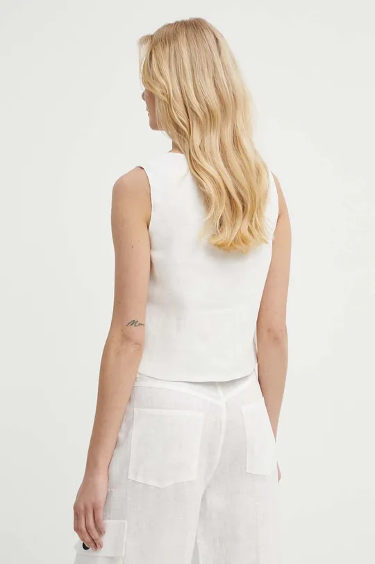 Λευκή μπλούζα Liviana Conti 100% Λινάρι