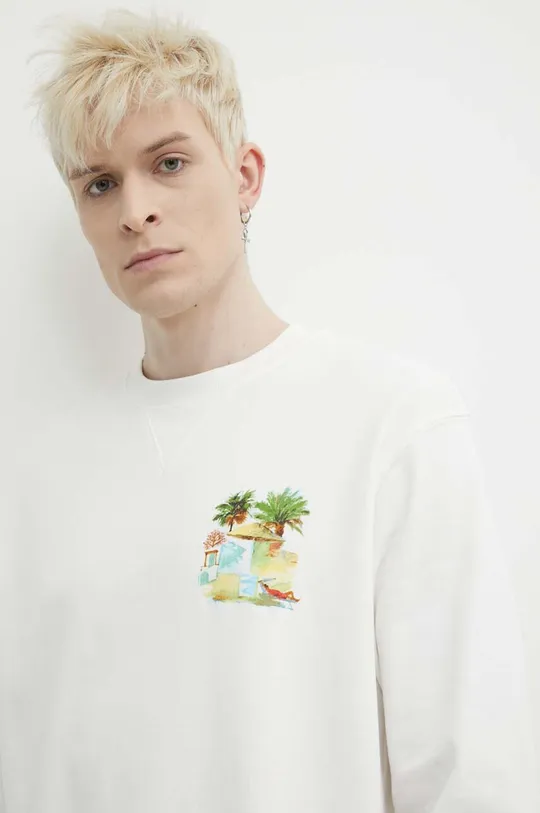 bela Bombažen pulover Solid