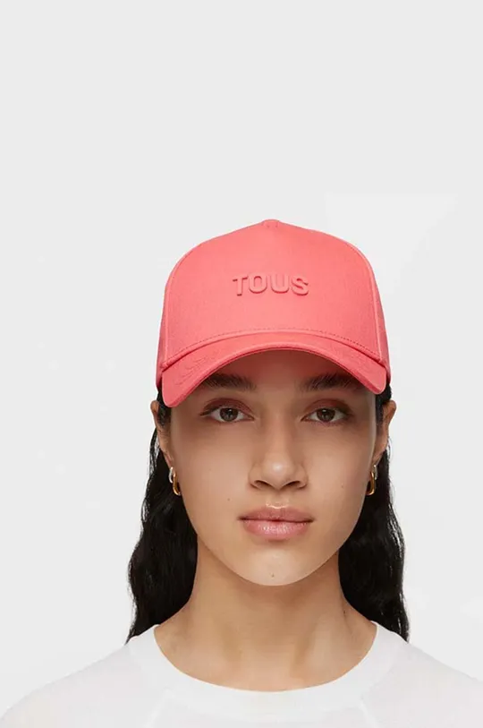 πορτοκαλί Βαμβακερό καπέλο του μπέιζμπολ Tous Logo