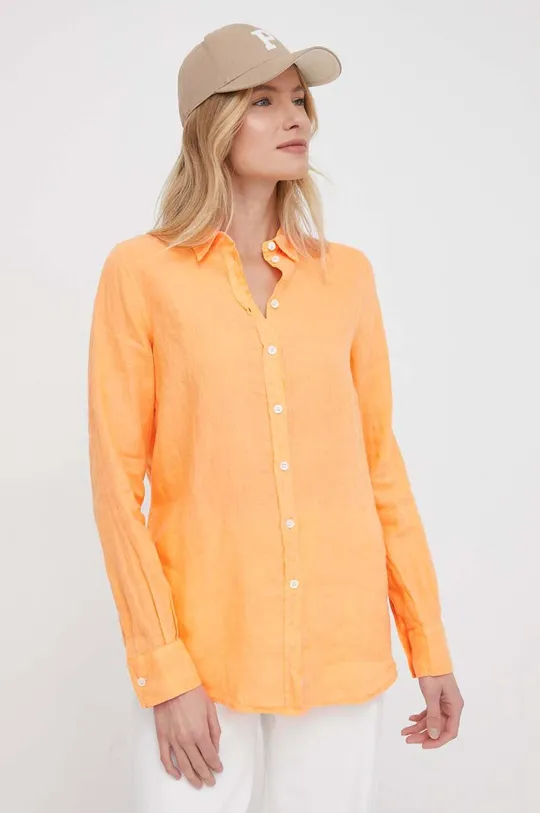 oranžna Lanena srajca Mos Mosh