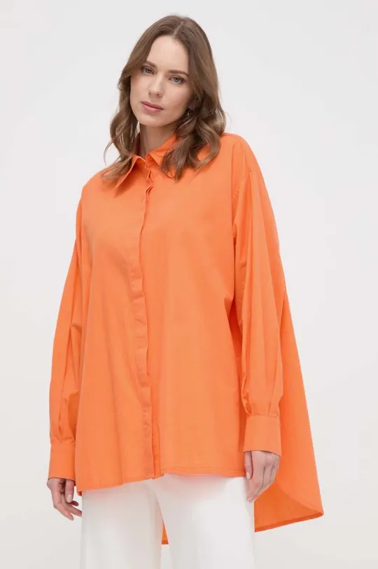 πορτοκαλί Βαμβακερό πουκάμισο Silvian Heach Γυναικεία