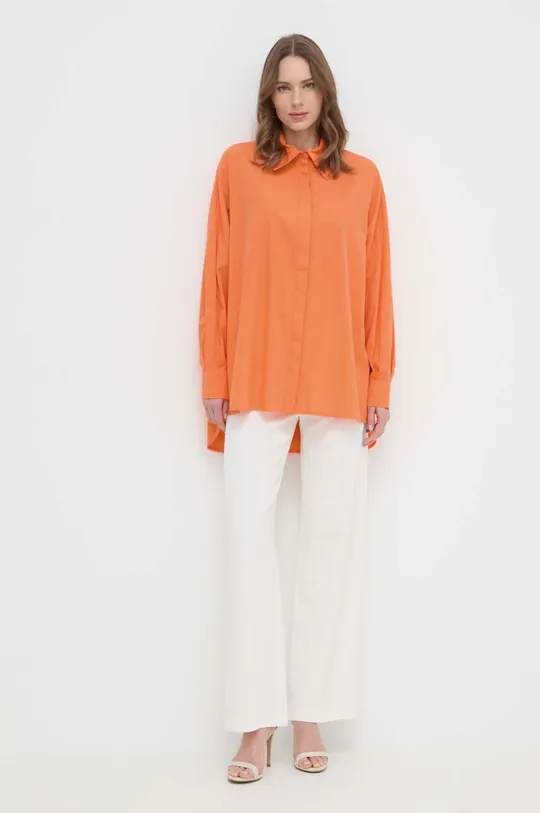 Bavlnená košeľa Silvian Heach oranžová