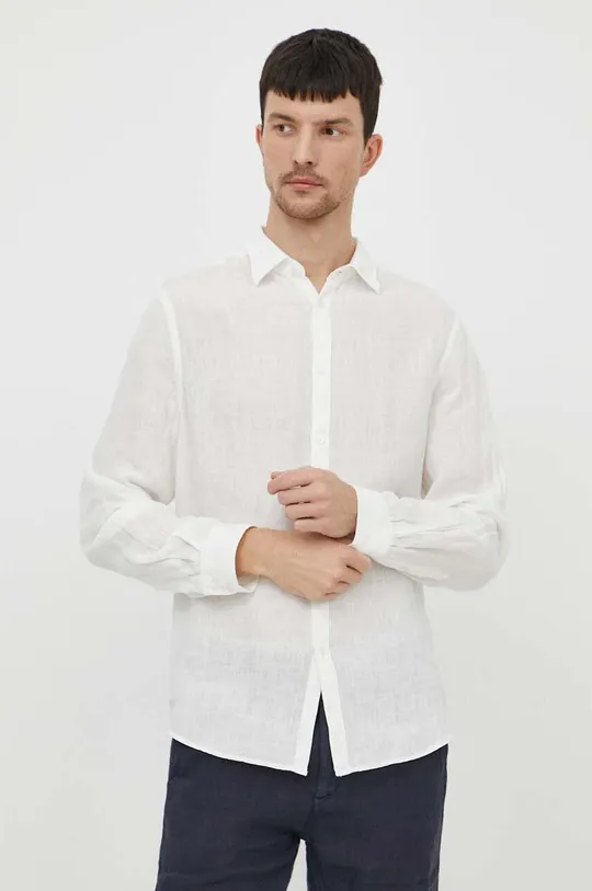 bianco Bomboogie camicia di lino Uomo