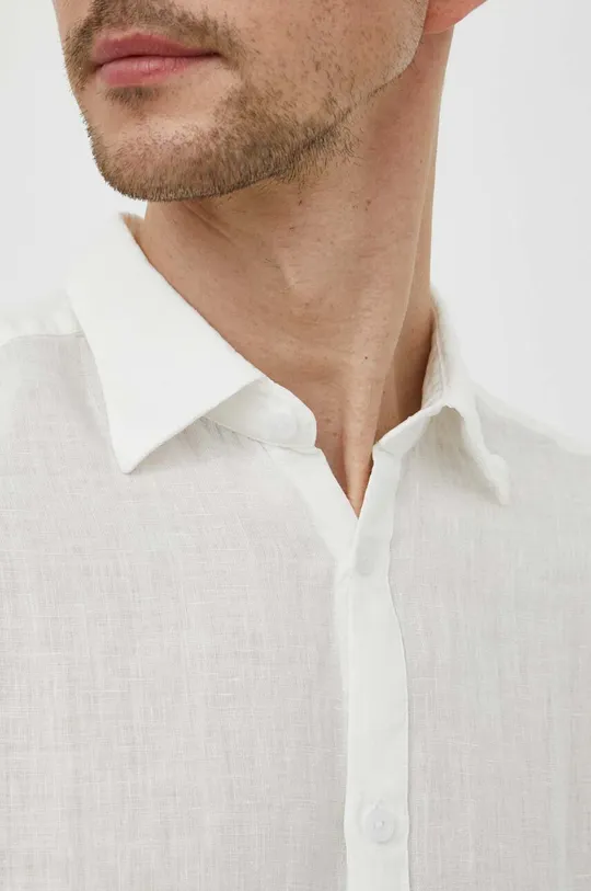 Bomboogie camicia di lino bianco