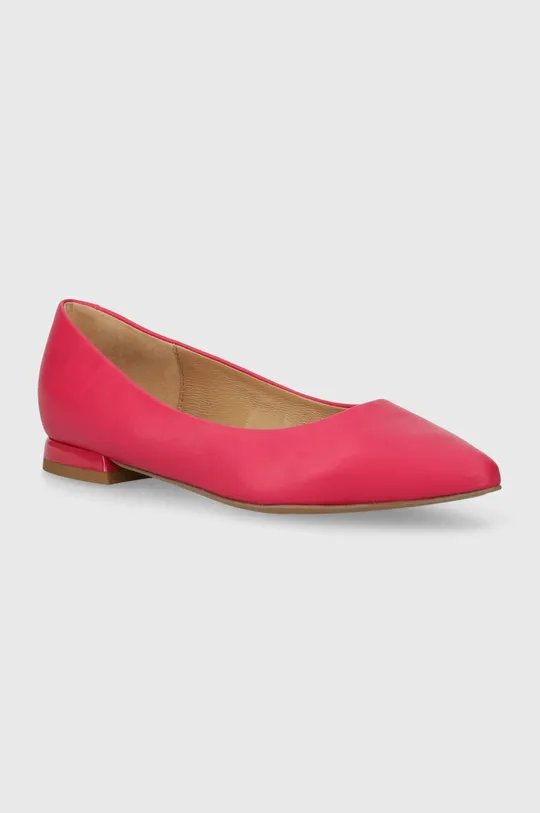 rózsaszín Wojas bőr balerina cipő Női