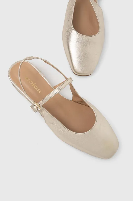 arany Wojas bőr balerina cipő
