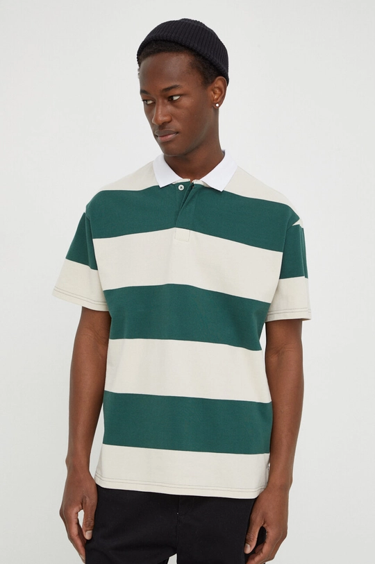 verde Solid polo in cotone Uomo