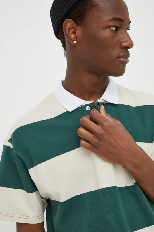 πράσινο Βαμβακερό μπλουζάκι πόλο Solid