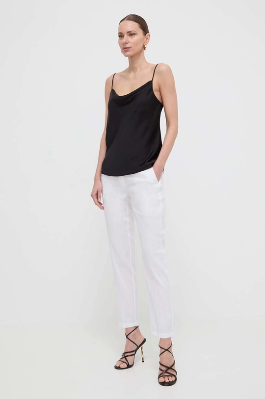 Silvian Heach pantaloni in lino bianco