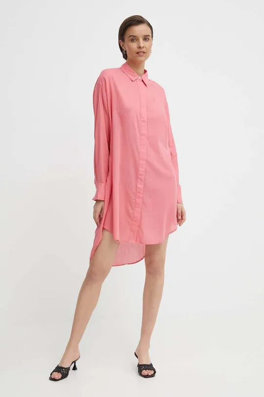 Βαμβακερό φόρεμα Mos Mosh ροζ