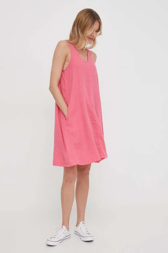 Льняна сукня Mos Mosh Nula рожевий