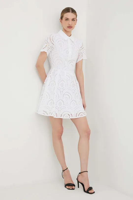 Pamučna haljina Silvian Heach bijela