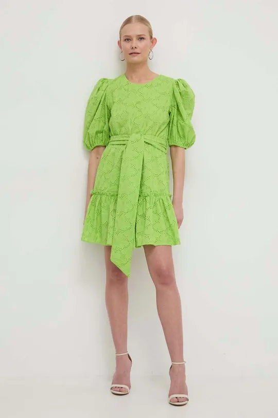 Silvian Heach sukienka bawełniana zielony