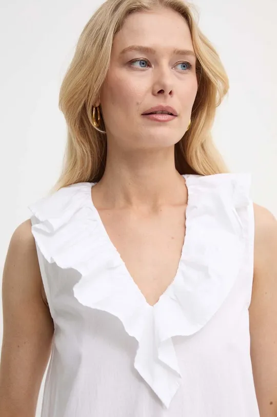 λευκό Βαμβακερό φόρεμα Silvian Heach