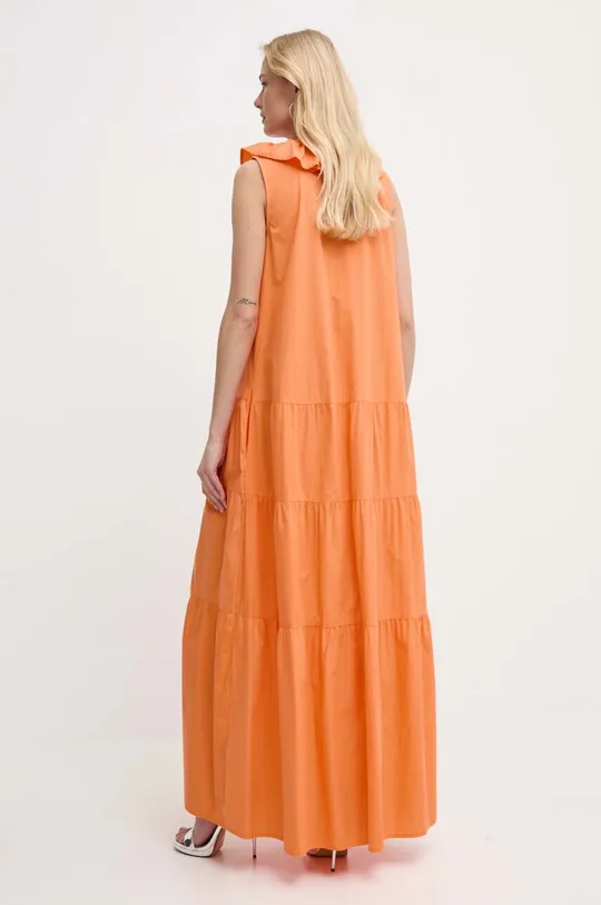 Bombažna obleka Silvian Heach oranžna