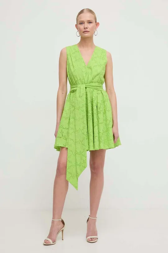 Хлопковое платье Silvian Heach зелёный