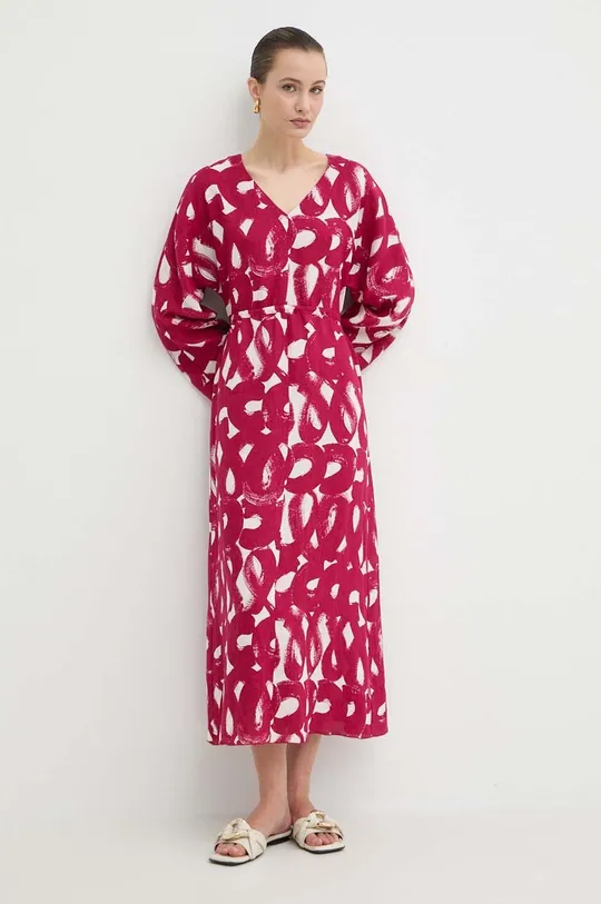 Льняное платье Liviana Conti розовый
