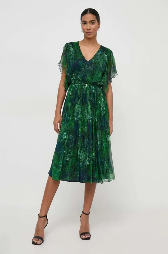 Hodvábne šaty Nissa zelená