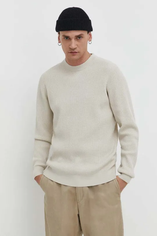 beżowy Solid sweter Męski