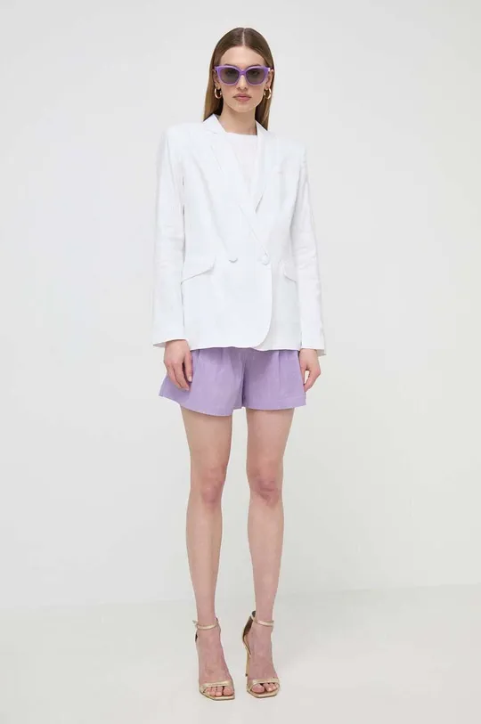 Silvian Heach pantaloncini in lino violetto