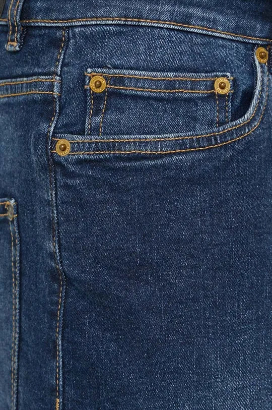 granatowy Solid szorty jeansowe