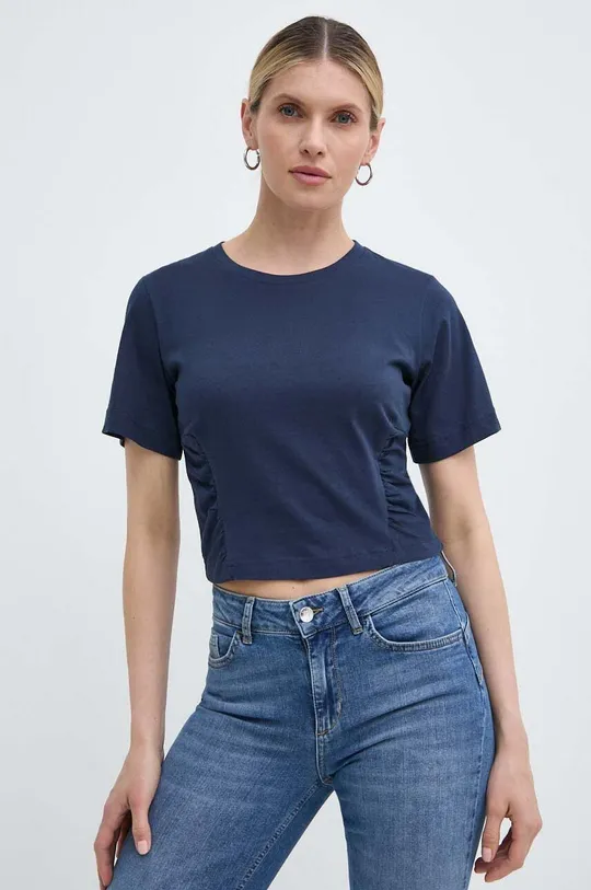 mornarsko modra Bombažna kratka majica Silvian Heach Ženski