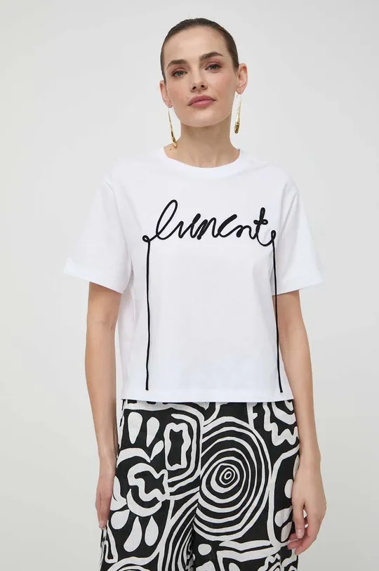 biały Liviana Conti t-shirt bawełniany