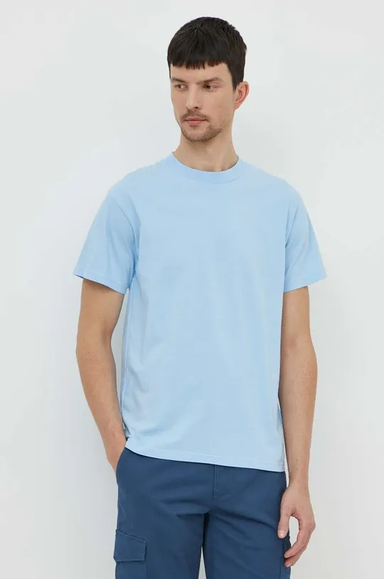 μπλε Βαμβακερό μπλουζάκι Bomboogie Ανδρικά