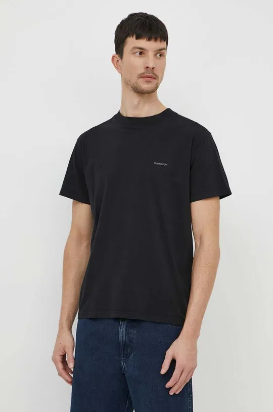 czarny Bomboogie t-shirt bawełniany