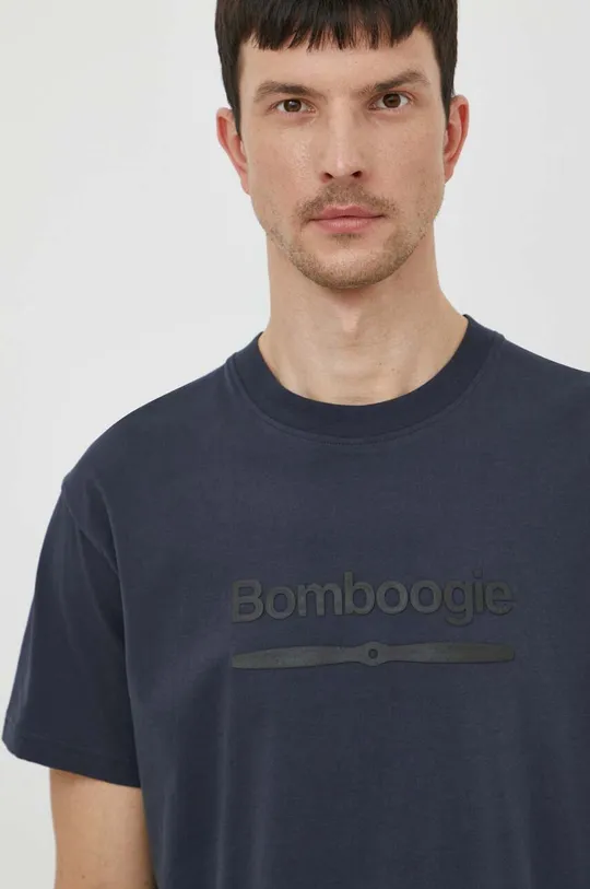 niebieski Bomboogie t-shirt bawełniany Męski