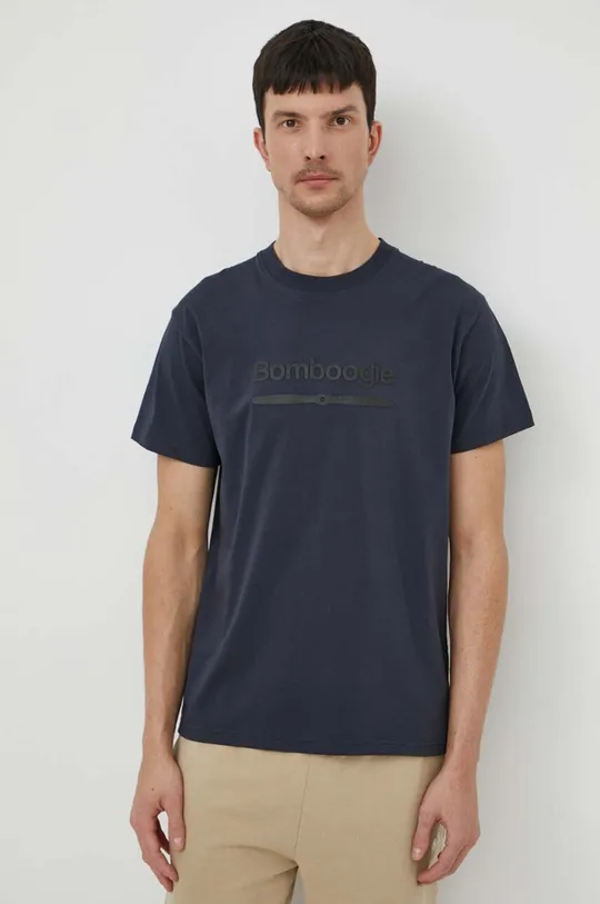 голубой Хлопковая футболка Bomboogie