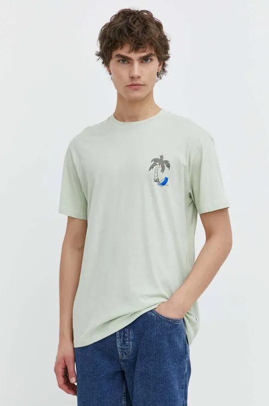 verde Solid t-shirt in cotone Uomo