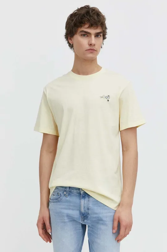 κίτρινο Βαμβακερό μπλουζάκι Solid