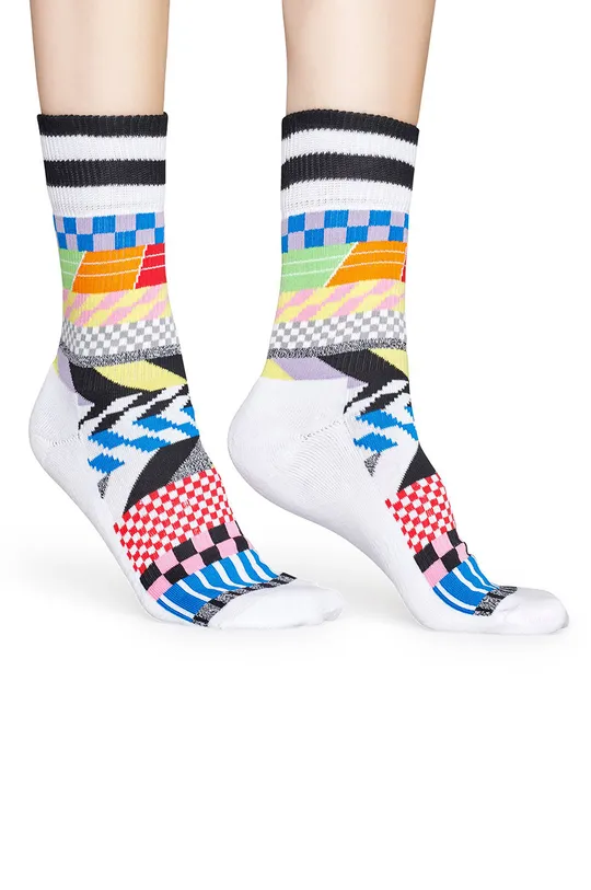Happy Socks - Ponožky Athletic Sock Chekered biela