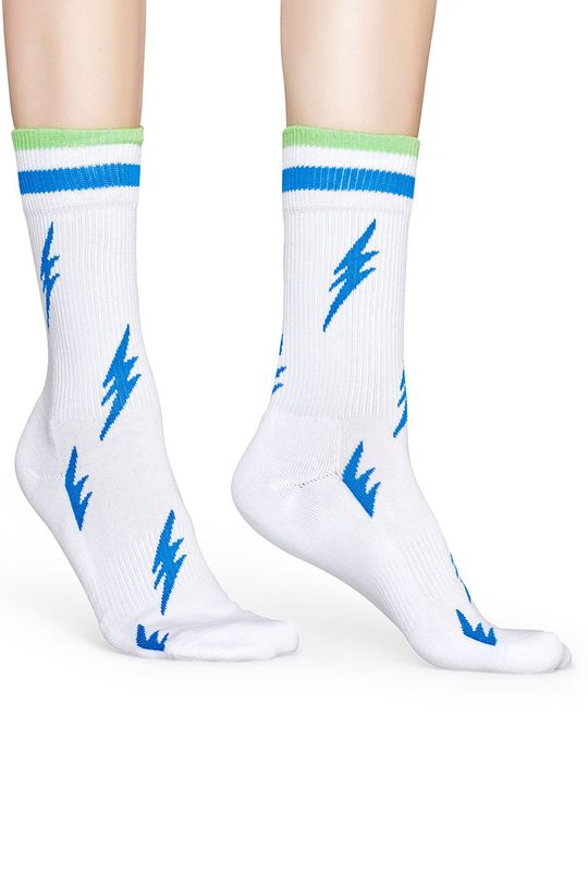 Happy Socks - Ponožky Athletic Sock Flash biela