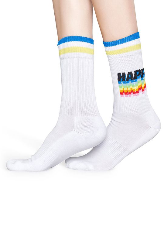 Happy Socks - Ponožky Athletic Sock Happy biela