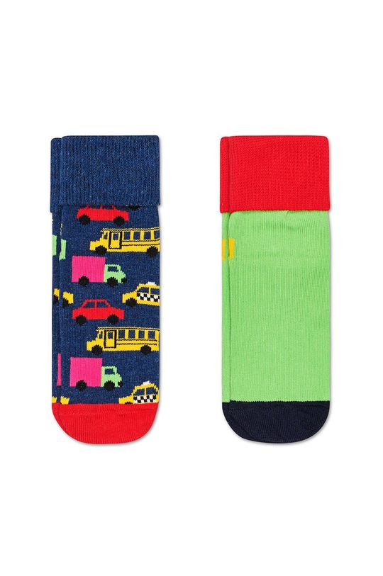 grafitová Happy Socks - Detské ponožky Antislip Cars (2-pak) Detský