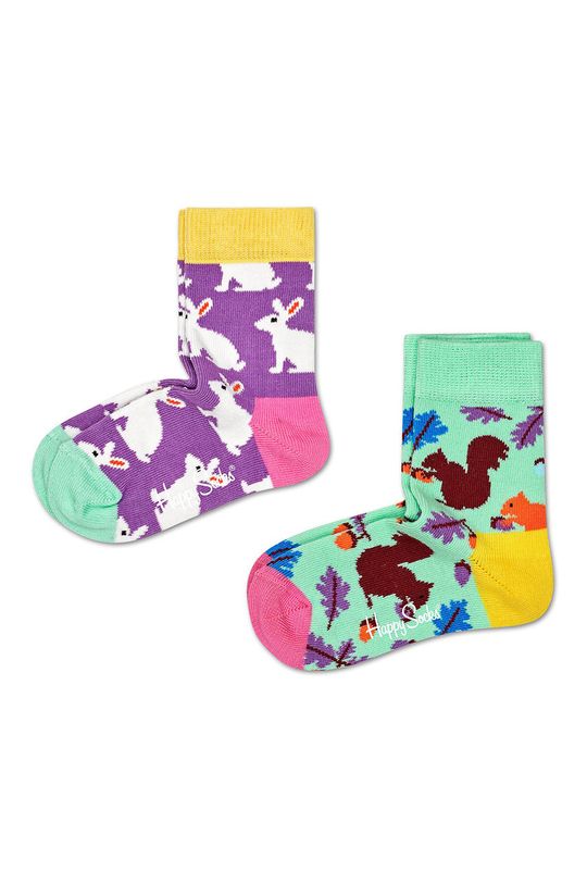 purpurový Happy Socks - Detské ponožky Bunny (2-pak) Detský