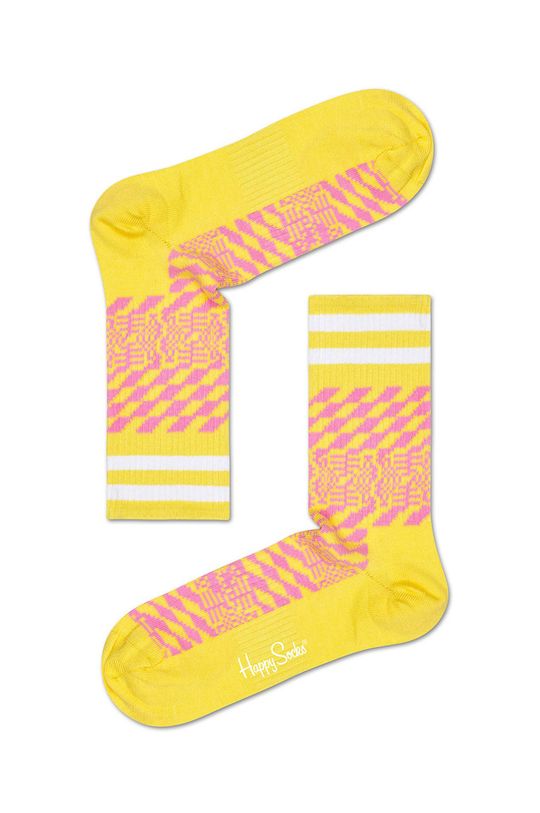 žltá Happy Socks - Ponožky Athletic 3/4 Sock Pixels Pánsky